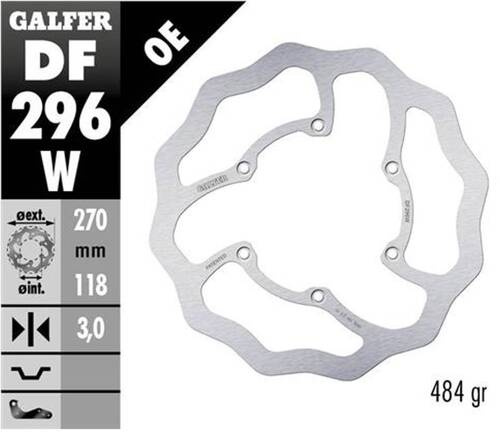GALFER TARCZA HAMULCOWA PRZÓD YAMAHA WR 250F '17-, WR 450F '20-, YZ 125/250 '22-, YZ 250F/450F '20 WAVE (270X118X3MM)