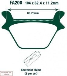 Brake pads EBC FA200 (set on 1 disk)