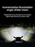 LOBOO L12T światło drogowe i mijania pomocnicze pasuje do rur o średnicy 22/25/28 mm (czarne) (10.1.01003.001.13)