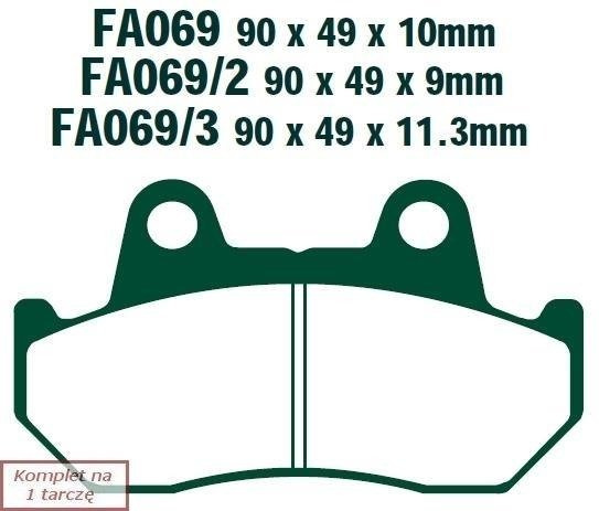 Brake pads EBC FA069/3HH wzmacniane (set on 1 disk)