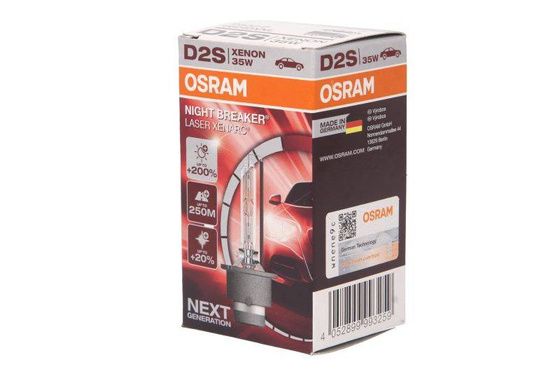 Żarówka (Karton 1szt.) D2S 85V 35W P32D-2 do 20% bielsze światło, do 200% większa jasność, do 250 m. dłuższe światło stożka, wyładowcza xenon Xenarc Night Breaker Laser 4300K