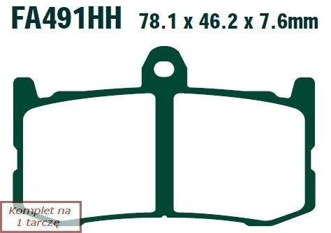 Klocki hamulcowe EBC GPFAX491HH torowe/profesjonalne (kpl. na 1 tarcze)