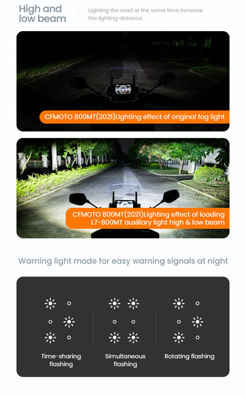 LOBOO L7 światło drogowe i mijania pomocnicze tylko dla CFMOTO 800MT (10.1.01006.001.01)