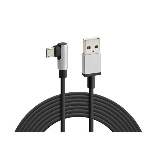 38835 Kabel USB 90° > Micro USB - 200 cm - Czarny