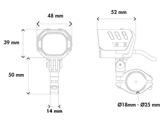 NOVA LED auxiliary lights inc. universal attachment
