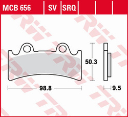 TRW LUCAS ZF KLOCKI HAMULCOWE KH190 SINTER STREET TRIUMPH DAYTONA 900 SUPER III '94-'96, YAMAHA YZF 750R/SP '93-'98, FZR 1000 GENESIS '95-'95, PRZÓD