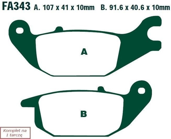 Brake pads EBC FA343 (set on 1 disk)