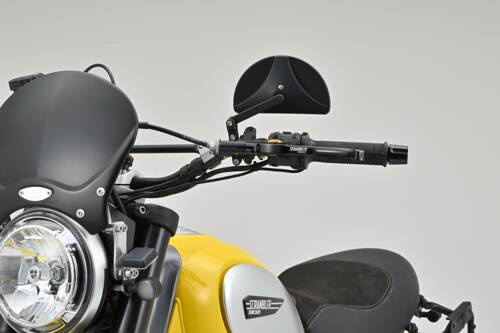 81001 D-MIRROR-19 ABS Nylon handle bar clamp mirror HALF-MOON black