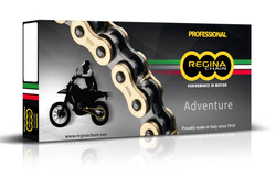 REGINA ŁAŃCUCH NAPĘDOWY 520ZRE (112 OGNIW) Z-RING ENDURO DO 650CCM (ZŁOTY) (ZAPINKA+ZAKUWKA PEŁNA+ ZAKUWKA DRĄŻONA) (135ZRE/1004)