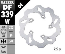 GALFER TARCZA HAMULCOWA TYŁ SUZUKI SV 650S '03-'06; SV 1000 '03-; TL 1000S/R '97; GSX-R 600 '97-'10; GSX-R 750 '96-'10; GSX-R 1000 '01-'15 (WAVE FIXED) (220X89X5MM)