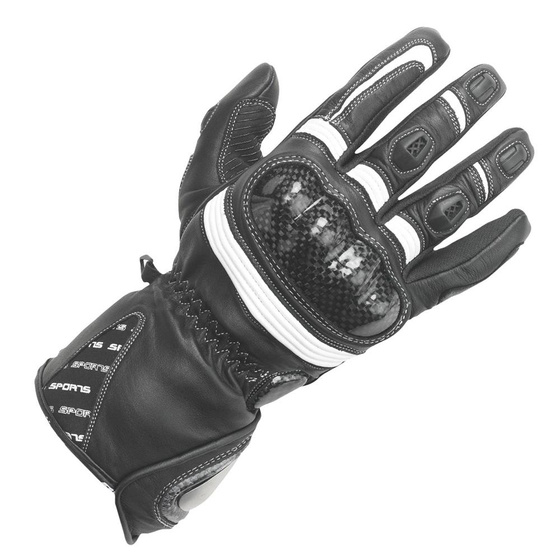 Rękawice motocyklowe damskie BUSE Misano czarno-białe 07