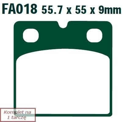 Klocki hamulcowe EBC FA018 (kpl. na 1 tarcze)