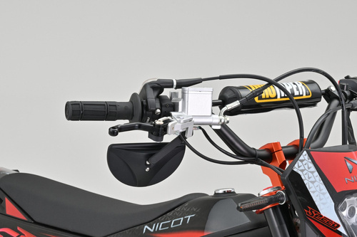 81001 D-MIRROR-19 ABS Nylon handle bar clamp mirror HALF-MOON black