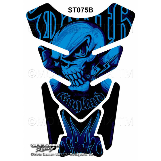 MOTOGRAFIX TANKPAD DEATH SKULL BLUE ST075B