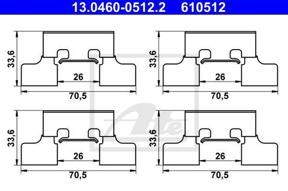 Zestaw montażowy klocka hamulcowego tył JAGUAR S-TYPE, XJ 2.5-4.2 01.99-03.09