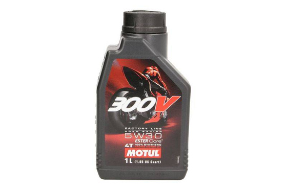 Olej do silników 4T 4T MOTUL 300V Factory Line SAE 5W30 1l Przewyższa JASO MA2 Syntetyczny estrowy