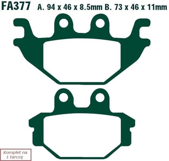 Brake pads EBC FA377TT (set on 1 disk)