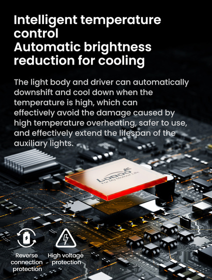 LOBOO L18S światło drogowe i mijania pomocnicze (czarne) (10.1.01018.001.01)