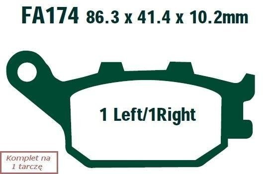Brake pads EBC FA174 (set on 1 disk)