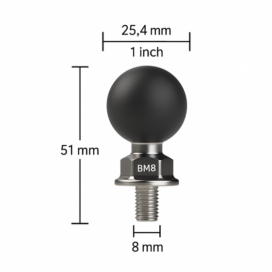 Adapter adapter kulowy 1 cal gwint Outplorer BM8