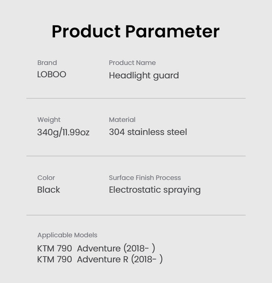 LOBOO Osłona przedniego oświetlenia KTM 390ADV/790ADV (10.3.06241.001.11)