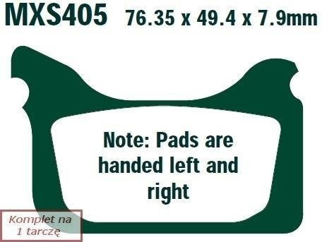 Brake pads EBC EPFA405HH Extreme Pro (set on 1 disk)