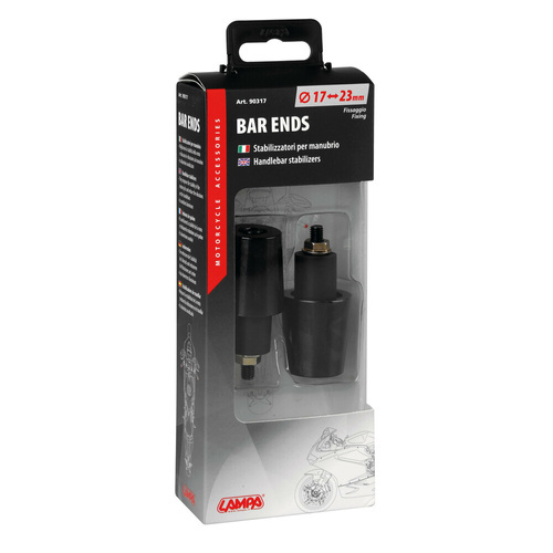 90317 SU-2 Universal bar ends (2 pcs) - Black 17/23 mm