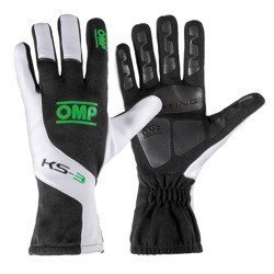 Rękawice kartingowe OMP Racing KS-3 czarno/zielone