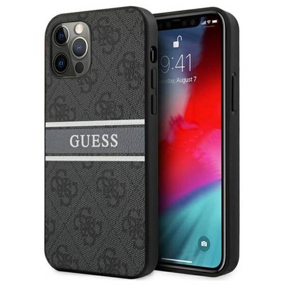 Guess 4G Stripe Collection – Etui iPhone 12 Pro Max (szary)