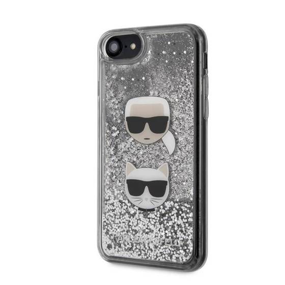 Karl Lagerfeld Liquid Glitter Hearts - Etui iPhone SE 2020 / 8 / 7