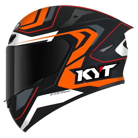 Kask Motocyklowy KYT TT-COURSE OVERTECH czarny/pomarańczowy - XS