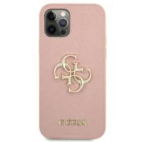 Guess Saffiano 4G Big Metal Logo - Etui iPhone 12 / iPhone 12 Pro (różowy)