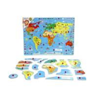 Top Bright - Drewniane puzzle z pinezkami mapa świata