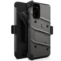 Zizo Bolt Cover - Pancerne etui Samsung Galaxy S20 oraz podstawka & uchwyt do paska (Gun Metal Gray)